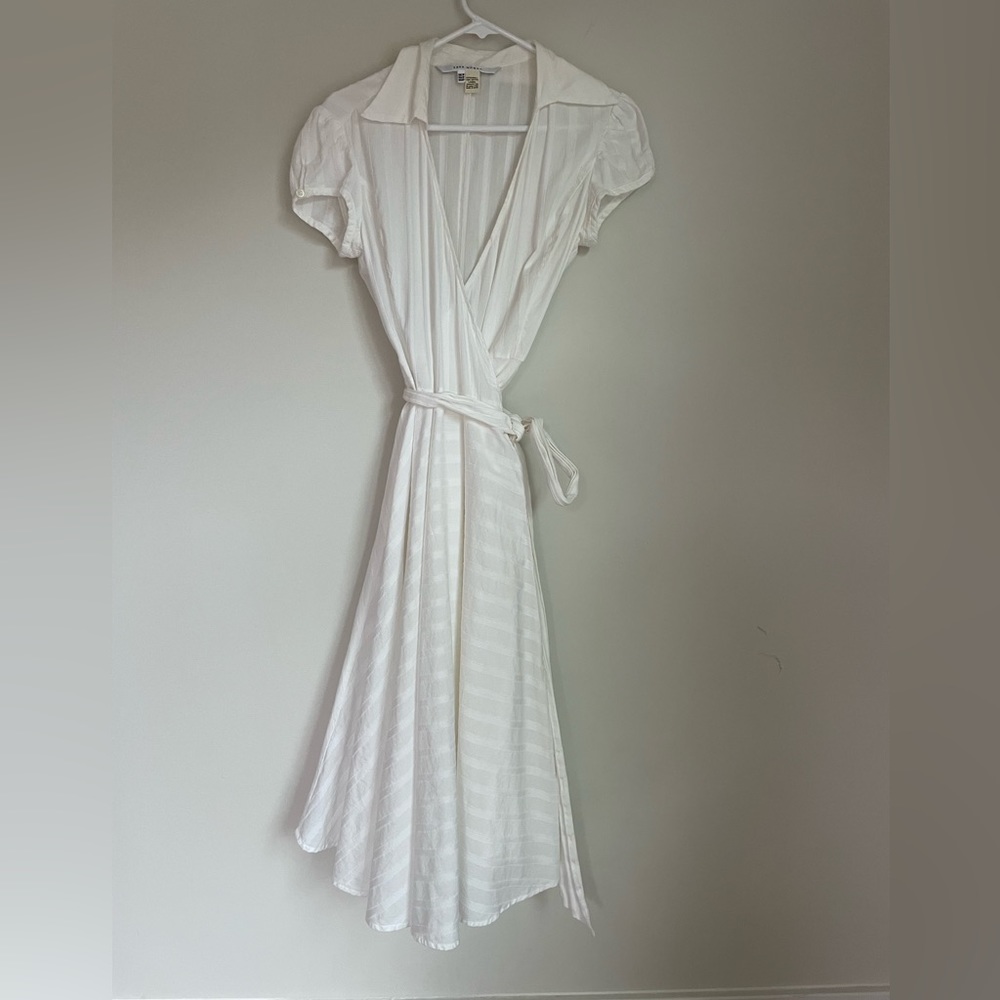 ZARA white wrap midi dress